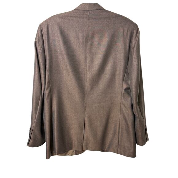 Turnbury Men’s Blazer 44L Brown Wool Silk Blend Sport Coat Two-Button Jacket - Picture 2 of 9
